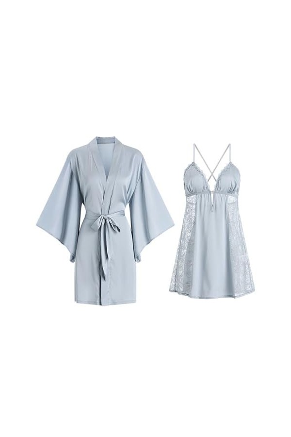 EnTyze Pyjama Sexy, Tentation Transparente, avec Coussinets dallaitement, Chemise de Nuit à Bretelles, Peignoir et Ensemble 