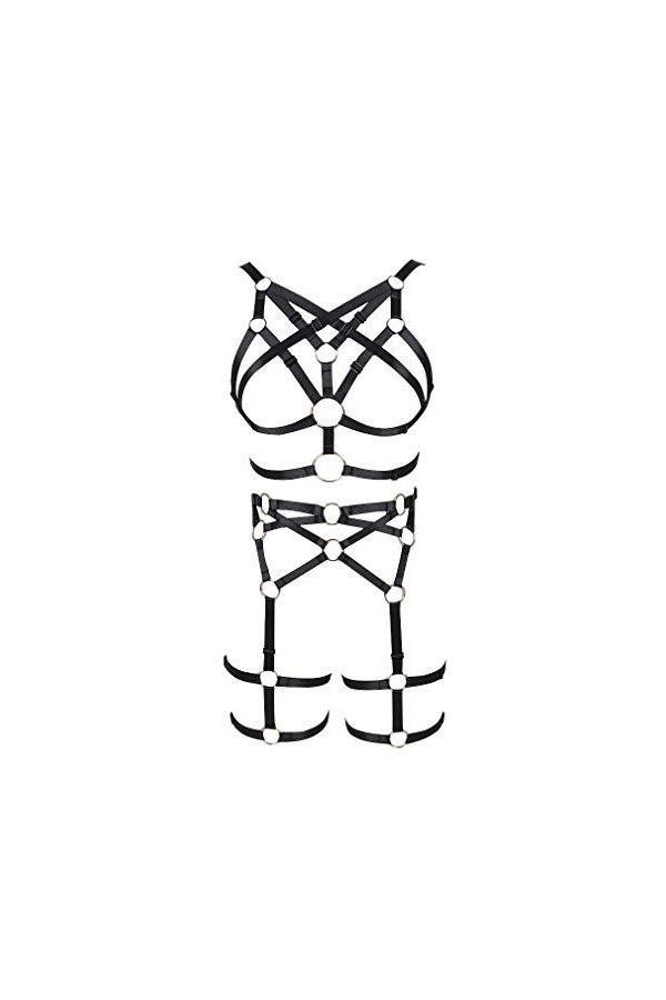 MAMOHSS Ensemble de lingerie pour femme avec bretelles élastiques - Rouge - Ajustable