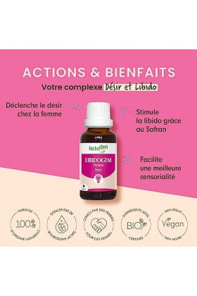 HERBALGEM - Libidogem - Désir & Libido Femme - Naturel - Complément Alimentaire Gemmothérapie Concentrée - Extrait De Bourgeo