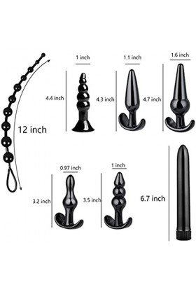 ZZZZS Noir 7 pièces en Silicone pour Une Utilisation Portable à Long Terme pour Les Couples et Les Amis Jeux Sportifs