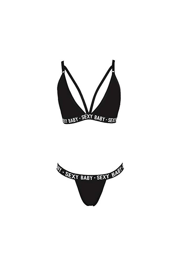 Briskorry Ensemble de lingerie 2 pièces push up soutien-gorge string string sous-vêtements sexy bikini vêtements de nuit sout