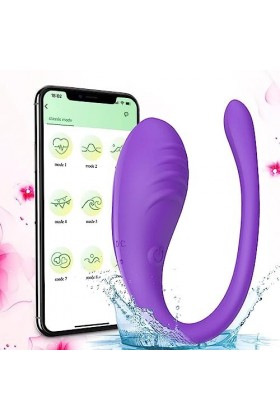 Mini Vibromasseurs Feminin Telecommande à Distance 10 Mode Oeuf Vibrant Connecté Telephone App, Bluetooth Oeuf Vibrante Femme
