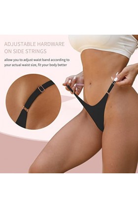 BeReady Lot de 6 String Femme Réglables Tanga Invisible Femme String Femme Sexy Chic Slip Invisible sans Couture Lingerie Sex