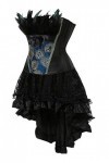 Josamogre Corset Femme Sexy Bustier Robe Jupe Élégantes Plume De Paon Gothique Dentelle Costume Halloweenn Noir 2xl