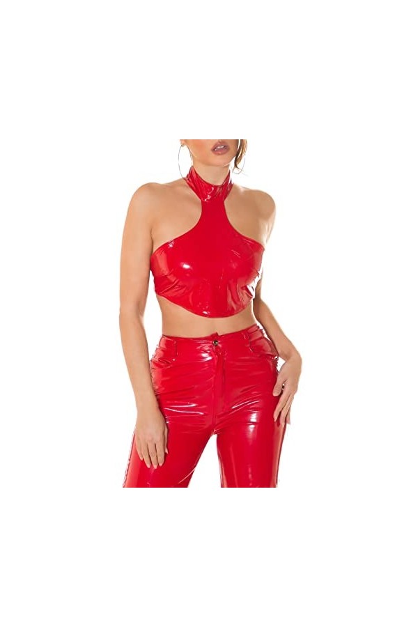 Koucla Top col crop look latex, Noir , M