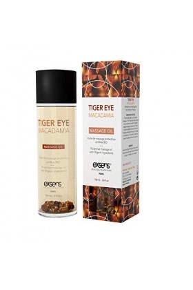 TIGER EYE MACADAMIA - HUILE DE MASSAGE SENSUELLE CERTIFIEE BIO AVEC PIERRES SEMI-PRECIEUSES 100 mL
