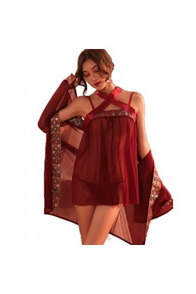 Temptshow Asiatique Chinese Geisha Cosplay Femmes Style Chinois Cheongsam Lingerie Japonaise Anime Costume Rouge3 