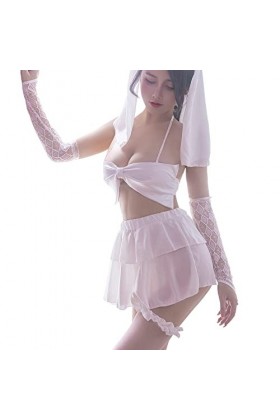 Robe de mariée pour femme - Style japonais - Lingerie sexy - Blanc