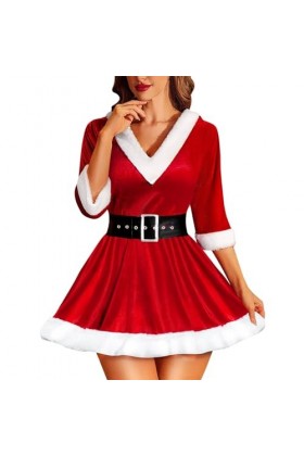 Lingerie de Noël sexy en dentelle pour femme avec bas papillon à plumes et nœud papillon, vêtements de nuit séduisants pour l