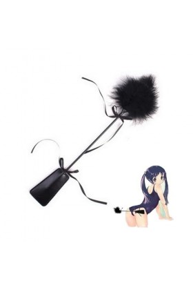 XaiYimee Bandeau avec Plume Fouet Tickler Fouet en Cuir pour Les Yeux