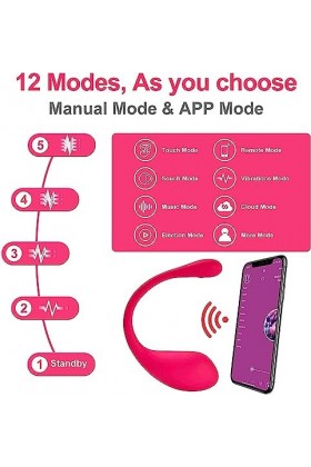 Oeuf Vibrant Bluetooth APP ???? f???e Masseur Wearable Portable Vîbrómàsséur Vîbrànt Fémmé avec Telecommandé a distance, Godè