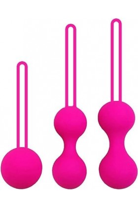 Coffret 3Boules de Geisha pour laRééducation du Périnée -F08 Rose Rouge 
