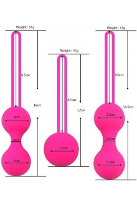 Coffret 3Boules de Geisha pour laRééducation du Périnée -F08 Rose Rouge 
