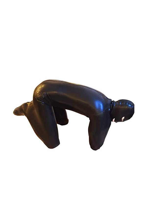 ALASON Combinaison Latex Homme Boîte De Nuit Sexy Wet Look Catsuit Cuir Verni Bobysuit Vêtements De Club,Noir,XL