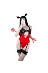 SINROYEE Costume de diable sexy pour femme - Lingerie japonaise Kawaii Anime Bikini mignon jeu de rôle Lolita blanc 