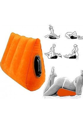 HytTer Oreiller Triangulaire Gonflable Orange, Oreiller Compensé Polyvalent, Coussin de Canapé avec Poignée