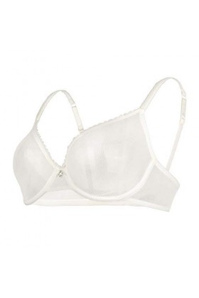 DotVol Femme Sexy See-Through Dentelle Mesh sans Doublure Soutien-Gorge Classique Quotidien avec Cadeau Culotte FR90D/Tag75D,