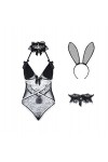 SINMIUANIME Costume de lapin sexy pour femme - Lingerie de costumade en filet transparent - JK Party 469 blanc 