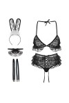 SINMIUANIME Costume de lapin sexy pour femme - Lingerie de costumade en filet transparent - JK Party 469 blanc 