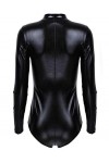 KRIDDR Catsuit pour Femmes, Look mouillé, Lingerie Sexy, Bodysuit à Manches Longues, boîtes de Nuit, Costumes de Spectacle d