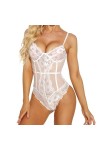 Lingerie Sexy, épissure de Dentelle, Pyjama à Bretelles en Maille, Body Sexy Transparent Coupe Basse Color : Black, Size : M