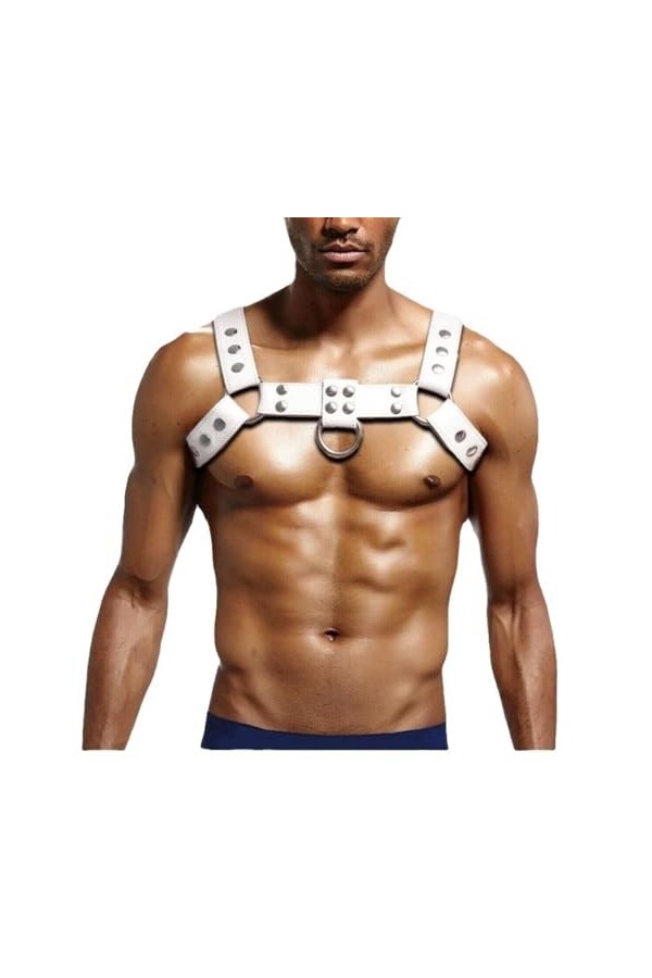 Mengsiy Corset de bondage en cuir pour hommes, vêtements de bondage punk, ceinture, lingerie sexy, accessoires de corps, jeux