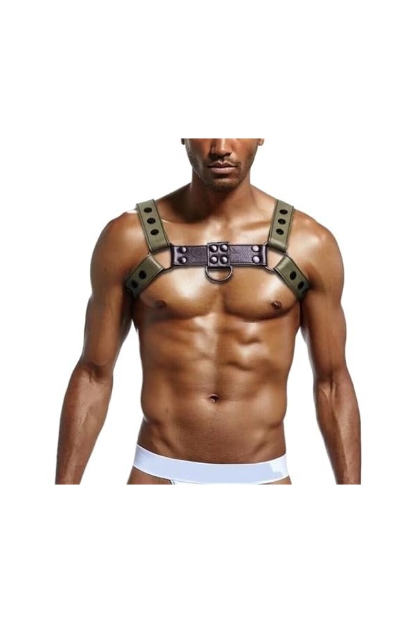 Mengsiy Corset de bondage en cuir pour hommes, vêtements de bondage punk, ceinture, lingerie sexy, accessoires de corps, jeux