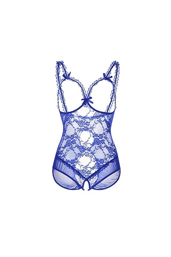 JUGUU Lingerie Sexy Érotique Sexy Plus Size S-5Xl Soutien-Gorge Ouvert Sexy Teddy Sexy Femmes Lingerie-Violet_L