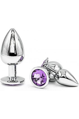 OusIka Ànâl Dilâtateurs 3 Pcs/Ensemble Rond Débutant Débutant Jouet Bouchons Gem Métal Bijou Diamant En Acier Inoxydable Plug