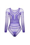 JUGUU Lingerie Sexy Érotique Body De Justaucorps De Lingerie Évidé en Filet pour Femmes-Violet_Taille Unique