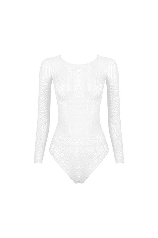 JUGUU Lingerie Sexy Érotique Body De Justaucorps De Lingerie Évidé en Filet pour Femmes-Violet_Taille Unique