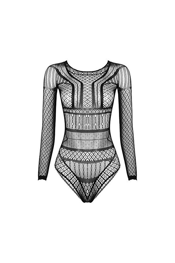 JUGUU Lingerie Sexy Érotique Body De Justaucorps De Lingerie Évidé en Filet pour Femmes-Violet_Taille Unique