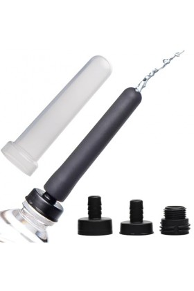 XR Brands Kit adaptateur pour bouteille deau Enema de voyage Noir