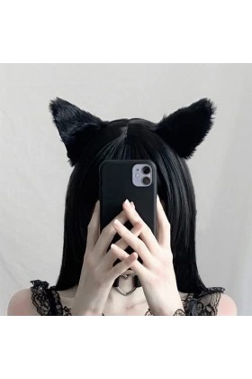Queue et oreilles - Longue queue de renard oreilles de chat - Serre-tête Cosplay Adulte - Queue de loup - Coiffe en fausse fo