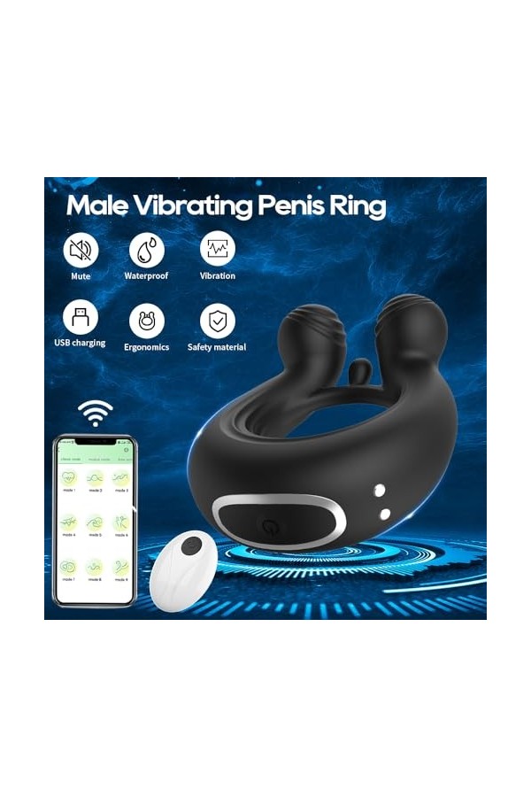 Vìbr-Ömássěur Homme Vìbrｏmássěur Telecommande A Distance Anneau Vîbrant PéNIS Homme Connecté Telephone Vìbrｏmássěurs Pour Ho