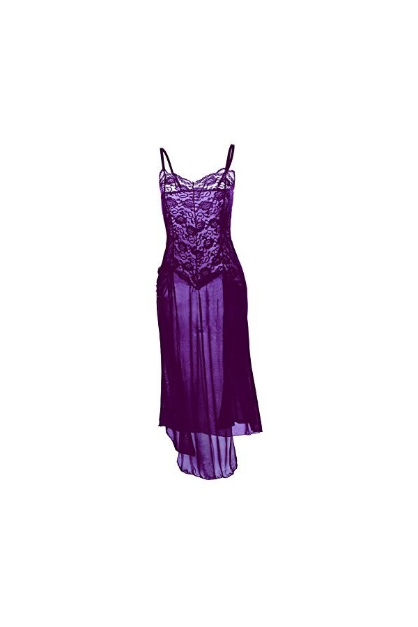 JUGUU Ensembles Sexys-6Xlsexy Babydoll Transparent Lingerie Sexy en Dentelle-Violet Clair_3XL