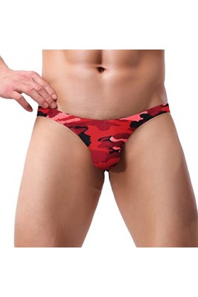 YUFEIDA Homme String Slips Sexy Tangas pour Homme Motif Camouflage Taille Basse Confort Culotte Bikini Briefs Lot