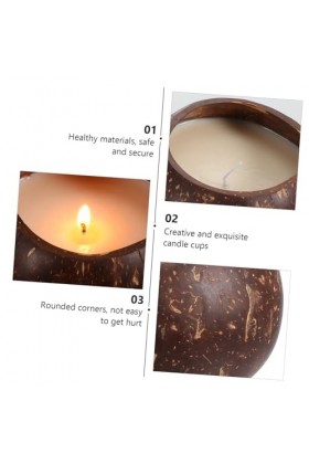 Mobestech 1 Pc Bougies Parfumées Aux Huiles Essentielles Bougie Parfumée Coquille De Noix De Coco Rond Tasse De Bougie