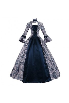 KBOPLEMQ Vêtements médiévaux pour femme - Style victorien - Renaissance - Manches courtes - Robe de princesse - Robe médiéval