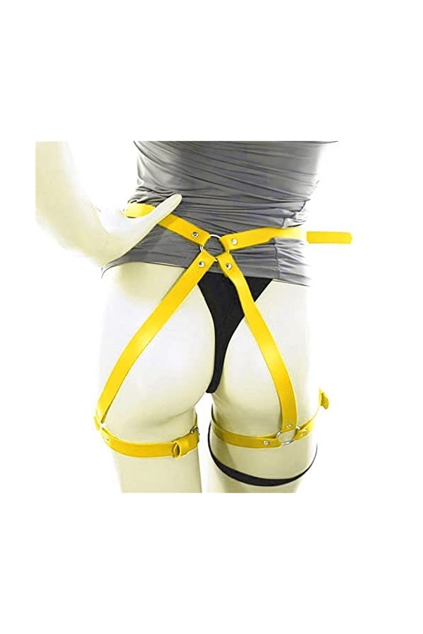 Punk Jarretière Punk Cuir Corset Jarretière Carnaval Punk Gothique Ceinture Ajustable Boucle de Jambe Porte-Jarretelles Coul