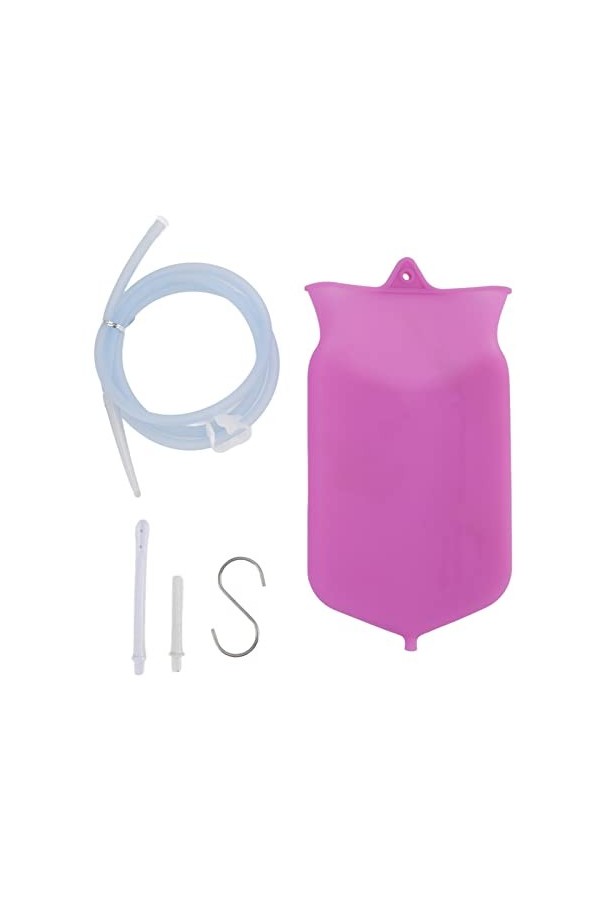 Xcello Kit De Sac De Lavement En Silicone Pour le Nettoyage du Côlon, Produits De Soins De Santé Portables à Domicile, 2L A-B