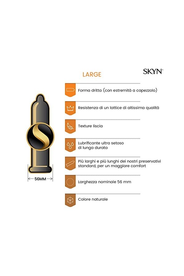 SKYN Large préservatifs ultra doux et larges sans latex, lot déconomie de 54 pièces