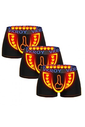 unhg Boxer De Thérapie Magnétique pour Hommes sous-Vêtements Créatifs Multifonctions Boxershorts Sexy Et Doux,Noir,L