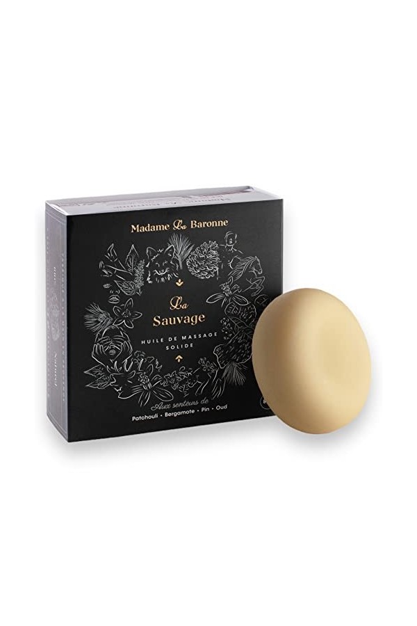 Madame La Baronne | HUILE DE MASSAGE SOLIDE | DOUCEUR et SENSUALITE | Beurre de cacao | Massage couple | Aphrodisiaque | Lubr