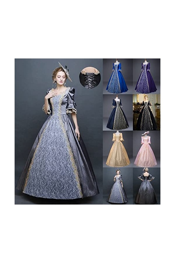 Robe dHalloween pour femme - Costume dHalloween - Robe gothique - Robe de renaissance - Costume médiéval - Reine victorienn