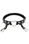Jarretière Punk Punk Love en Forme de cœur en Cuir Fait à la Main avec Rivets Punk Hip-hop, Anneau de Cheville, Porte-Jarrete