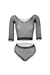 CHOUBAGUAI Ensemble de lingerie fantaisie à manches longues pour femme - Nuisette - Vêtements sexy pour femme - Bikini en rés