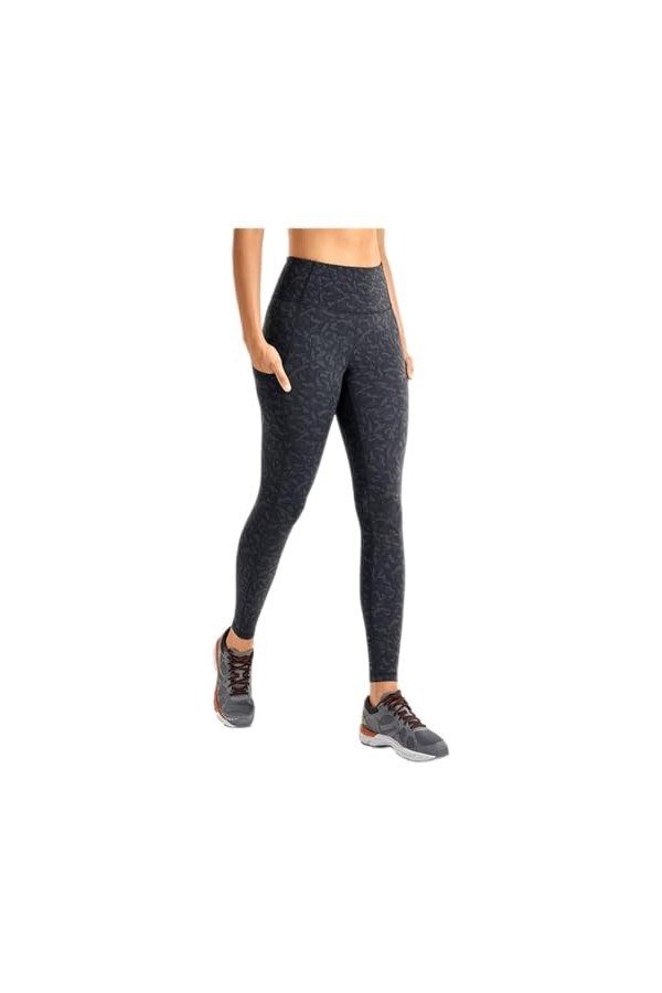 TeeTsy Legging Sudation Femme Pantalon de Yoga à Taille Haute for Femme avec Poches Nues de Sentiment de Jambe de séance den