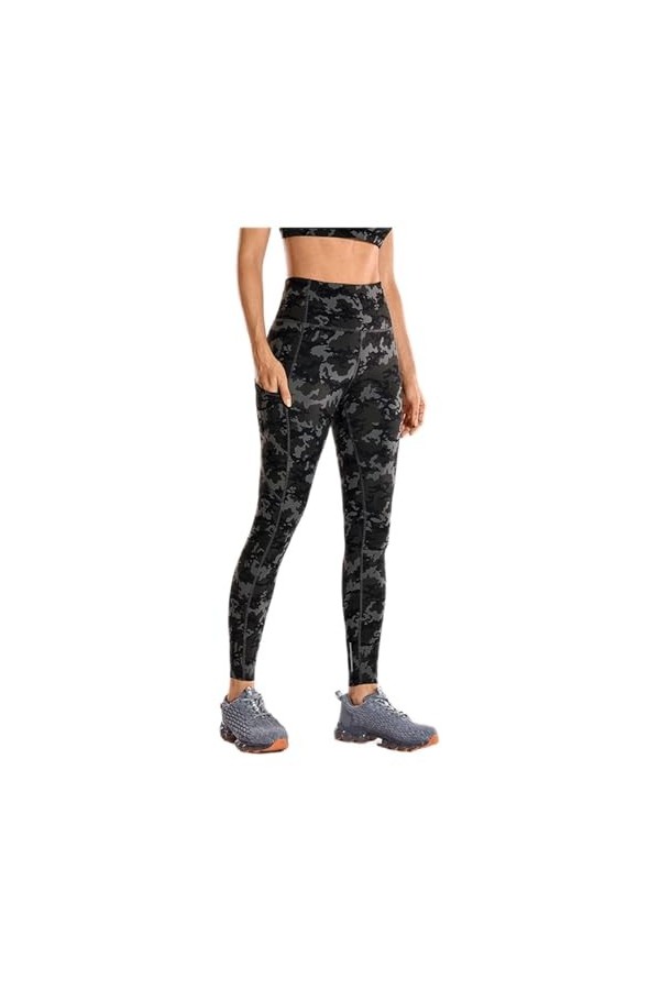 TeeTsy Legging Sudation Femme Pantalon de Yoga à Taille Haute for Femme avec Poches Nues de Sentiment de Jambe de séance den