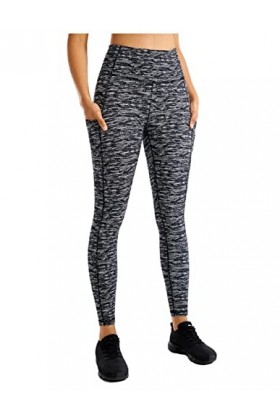 TeeTsy Legging Sudation Femme Pantalon de Yoga à Taille Haute for Femme avec Poches Nues de Sentiment de Jambe de séance den